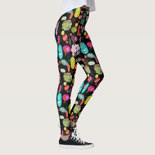 Colorful Cute Flowers Pattern Leggings (Right)
