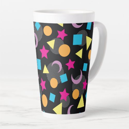 Colorful cute geometric pattern latte mug