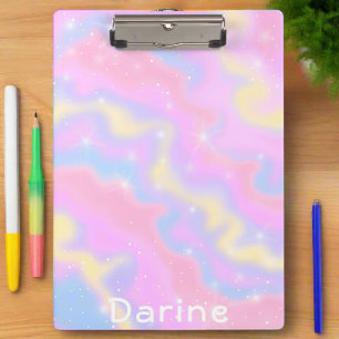 Colorful Cute Girly Back to School Teacher Student Clipboard