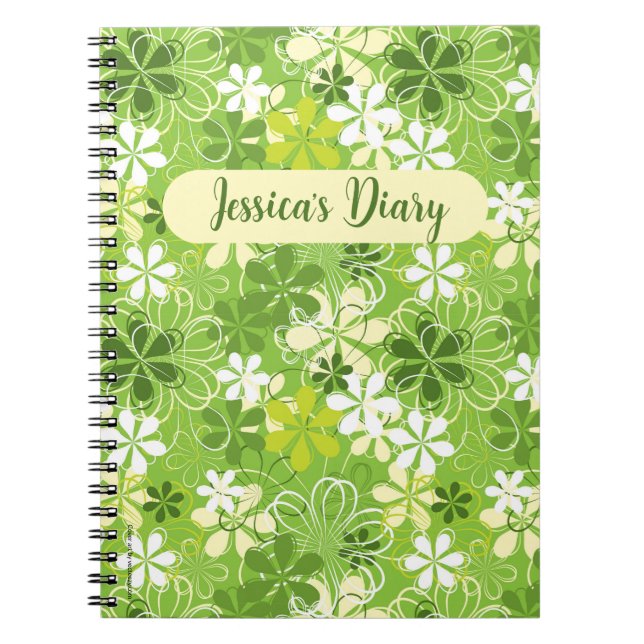 Colorful Cute Illustration Daisy Floral Pattern Notebook (Front)