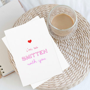 Colorful Cute I'm So Smitten With You Valentine Holiday Card