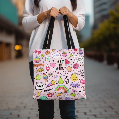 Colorful Cute Kawai Trendy Stylish Inspirational  Tote Bag