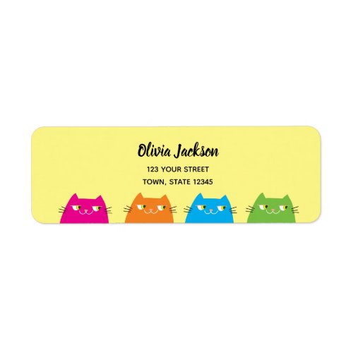 Colorful Cute Kawaii Return Address Label