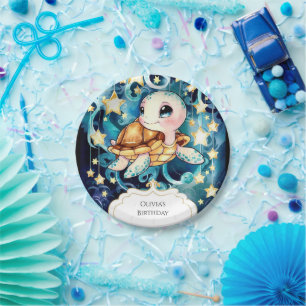 Colorful Cute Kids' Turtle Birthday Paper Plates