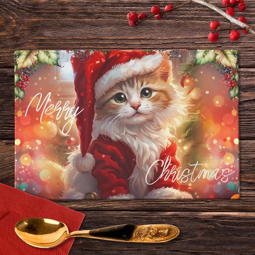 Colorful Cute Kitten Christmas Placemat