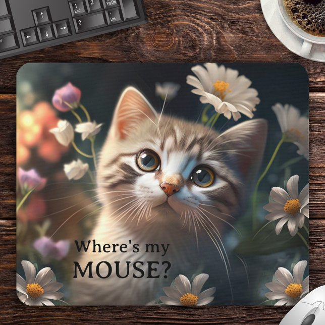 Colorful Cute Kitten Funny Mouse Pad (Creator Uploaded)