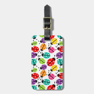Colorful Cute Lady Bug Seamless Pattern Luggage Tag