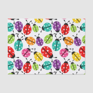 Colorful Cute Lady Bug Seamless Pattern Tissue Paper