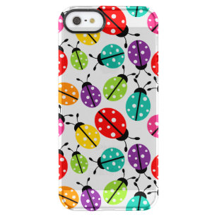 Colorful Cute Lady Bug Seamless Pattern Clear iPhone SE/5/5s Case