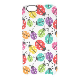 Colorful Cute Lady Bug Seamless Pattern Clear iPhone 6/6S Case