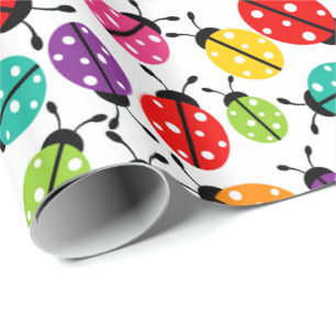 Colorful Cute Lady Bug Seamless Pattern Wrapping P Wrapping Paper
