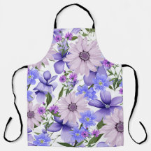Colorful Cute Lavender Daisies Lilacs Floral Print