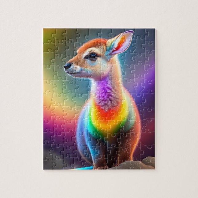 Colorful Cute Little Kangaroo Jigsaw Puzzle (Vertical)