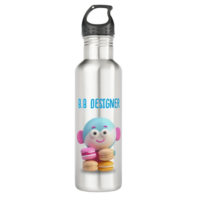 Colorful Cute Macaron Bottle, Customizable Stainless Steel Water Bottle (Front)