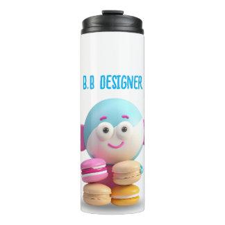 Colorful Cute Macaron Tumbler, Customizable Thermal Tumbler