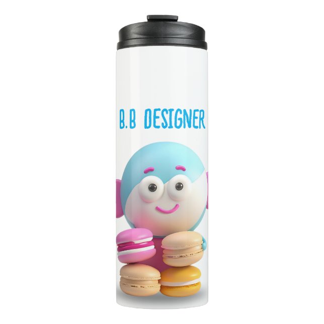 Colorful Cute Macaron Tumbler, Customizable Thermal Tumbler (Front)