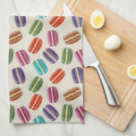 Colorful Cute Macaroons Pattern Kitchen Towel<br><div class="desc">Colorful tumbling macaroons pattern on pastel dotty background.</div>