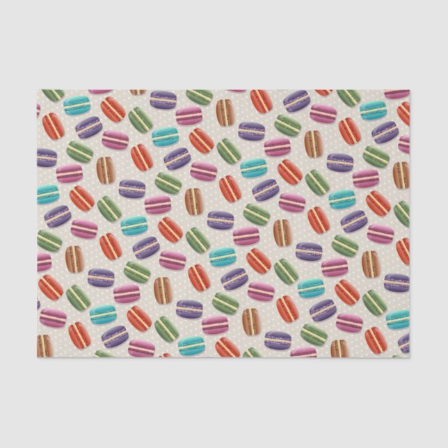 Colorful Cute Macaroons Pattern Tissue Paper (Front)