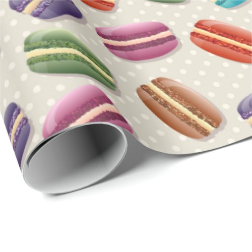 Colorful Cute Macaroons Pattern Wrapping Paper
