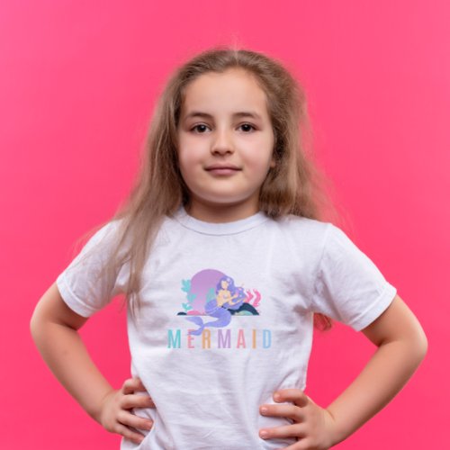 Colorful Cute Mermaid Kids T_Shirt