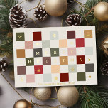 Colorful Cute Merry Christmas Vintage Checkerboard Foil Holiday Card<br><div class="desc">Colorful Cute Merry Christmas Vintage Checkerboard Foil Holiday Card</div>