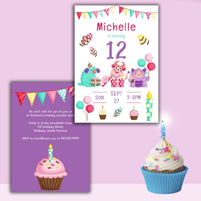 Colorful Cute Monster Birthday Invitation (Creator Uploaded)