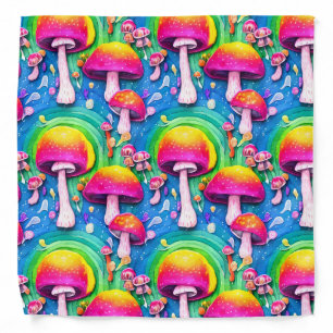 Colorful Cute Mushroom Seamless Pattern Bandana