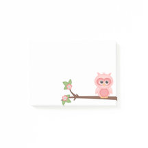 Colorful Cute Owl Hoot Pink Baby Birds on Branch