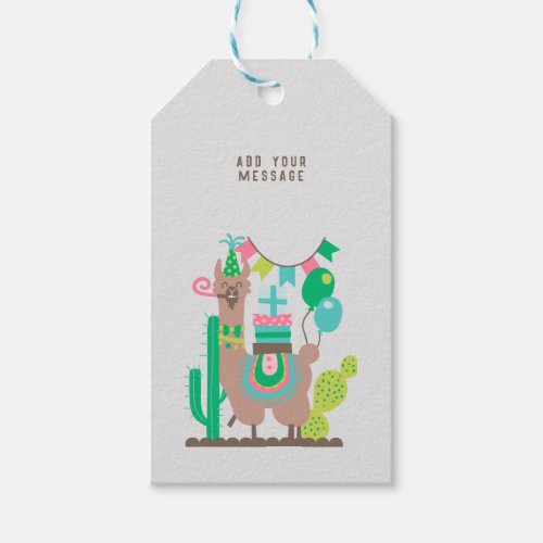 Colorful cute party llama gift tags