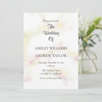 Colorful Cute Pattern Elegant Wedding Invitation
