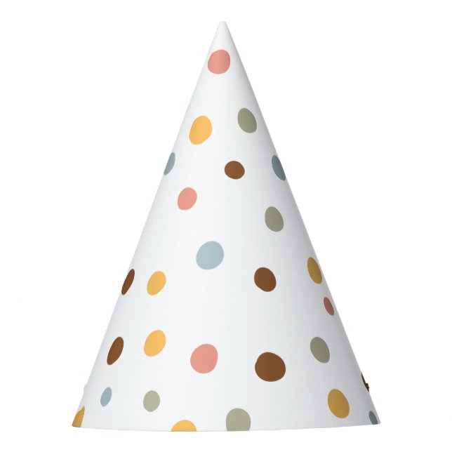 Colorful Cute Polka dot birthday  Party Hat (Front)