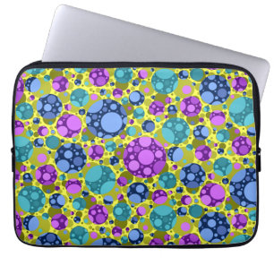 Colorful Cute Polka Dots Blue Purple Teal - Laptop Sleeve