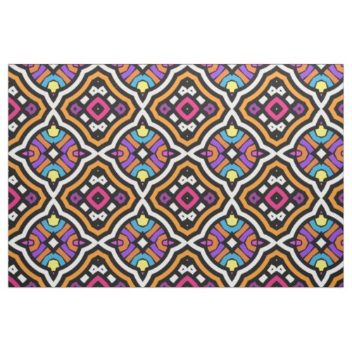 Colorful Cute Pretty Modern Tribal Ethnic Pattern Fabric