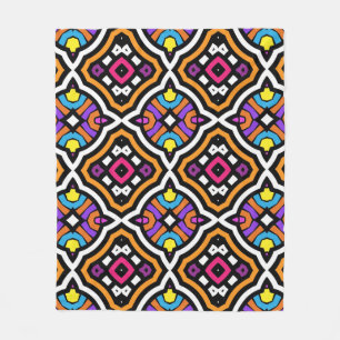 Colorful Cute Pretty Modern Tribal Ethnic Pattern Fleece Blanket
