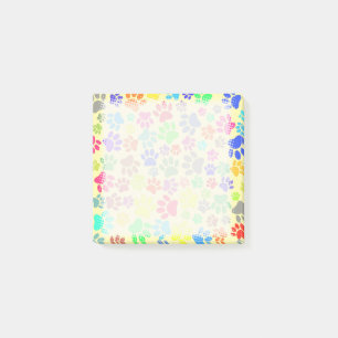 Colorful Cute Puppy Paw Prints Unique Post-it Notes