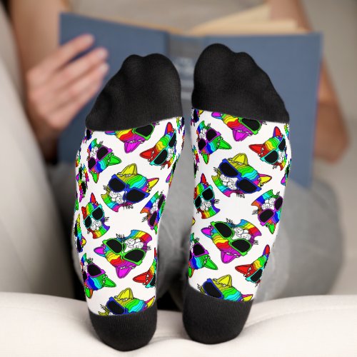 Colorful CUTE Rainbow Cats Socks