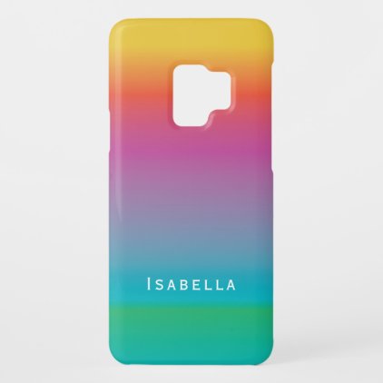 Colorful Cute Rainbow Gradient Ombre Monogram Case-Mate Samsung Galaxy S9 Case