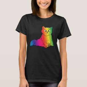Colorful Cute  Rainbow Kitten Rave Cat Garment T-Shirt
