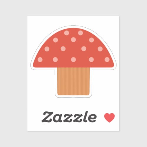 Colorful Cute Red Mushroom  Sticker