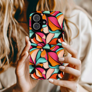 Colorful Cute Retro Floral Pattern iPhone 16 Case
