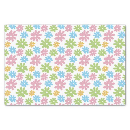 Colorful Cute Retro Summer Flower Art Pattern Tissue Paper