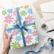 Colorful Cute Retro Summer Flower Art Pattern