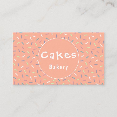 Colorful Cute Sprinkles Bakery Business Card