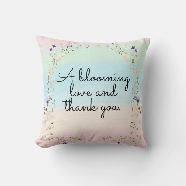 Colorful Cute Throw Pillow (Front)