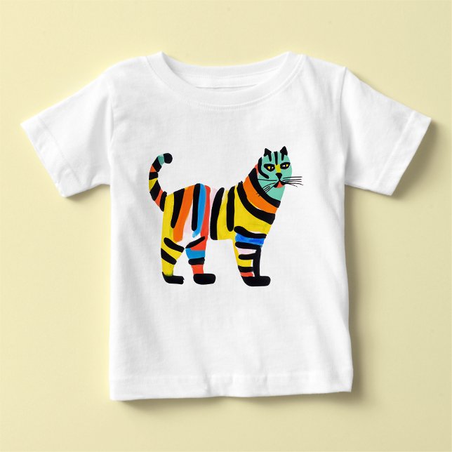 Colorful Cute Tiger Cat Baby T-Shirt (Creator Uploaded)