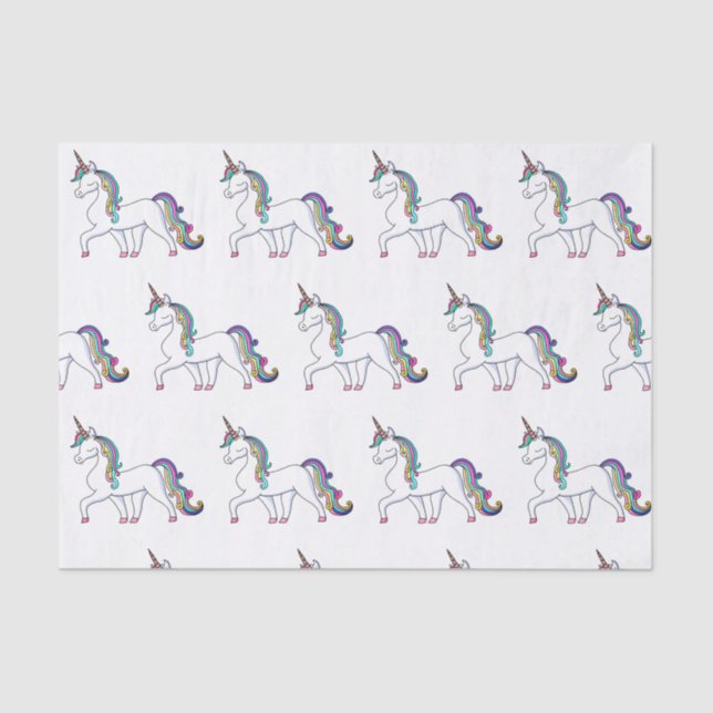 Colorful Cute Unicorn Tissue Paper (Front)