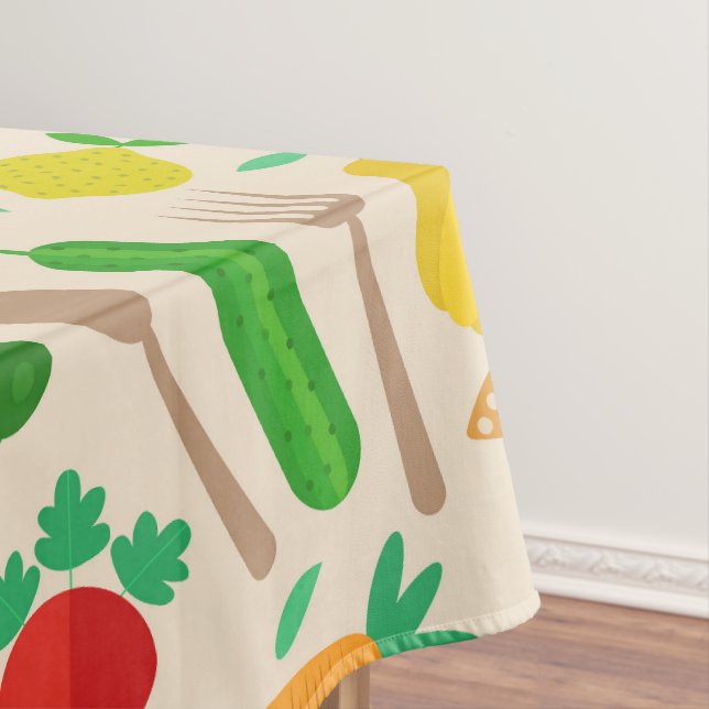 Colorful Cute Vegetable Pattern  Tablecloth (In Situ)