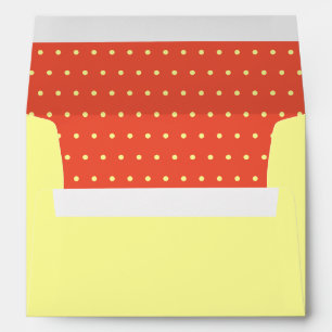 Colorful Cute Yellow Red Polka Dot Pattern Modern Envelope