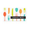 Colorful cutlery catering or chef business card