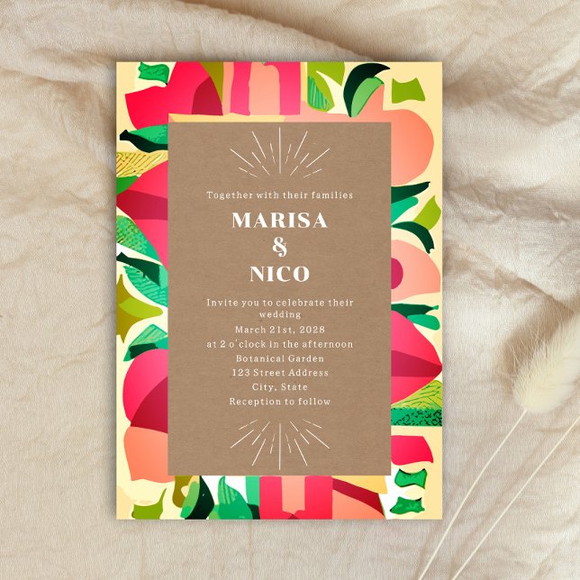 Colorful Cutouts Cardstock Abstract Wedding  Invitation (Creator Uploaded)